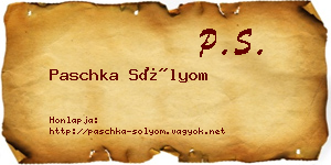 Paschka Sólyom névjegykártya